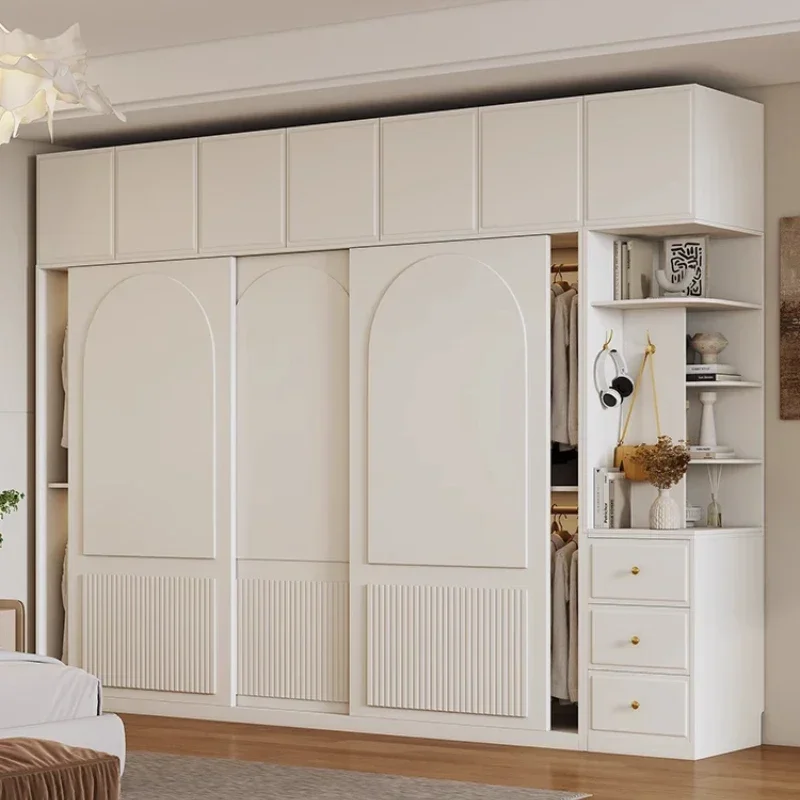 

Роскошный шкаф-гардероб Nordic Essentials с раздвижными дверями для хранения женской одежды, белый