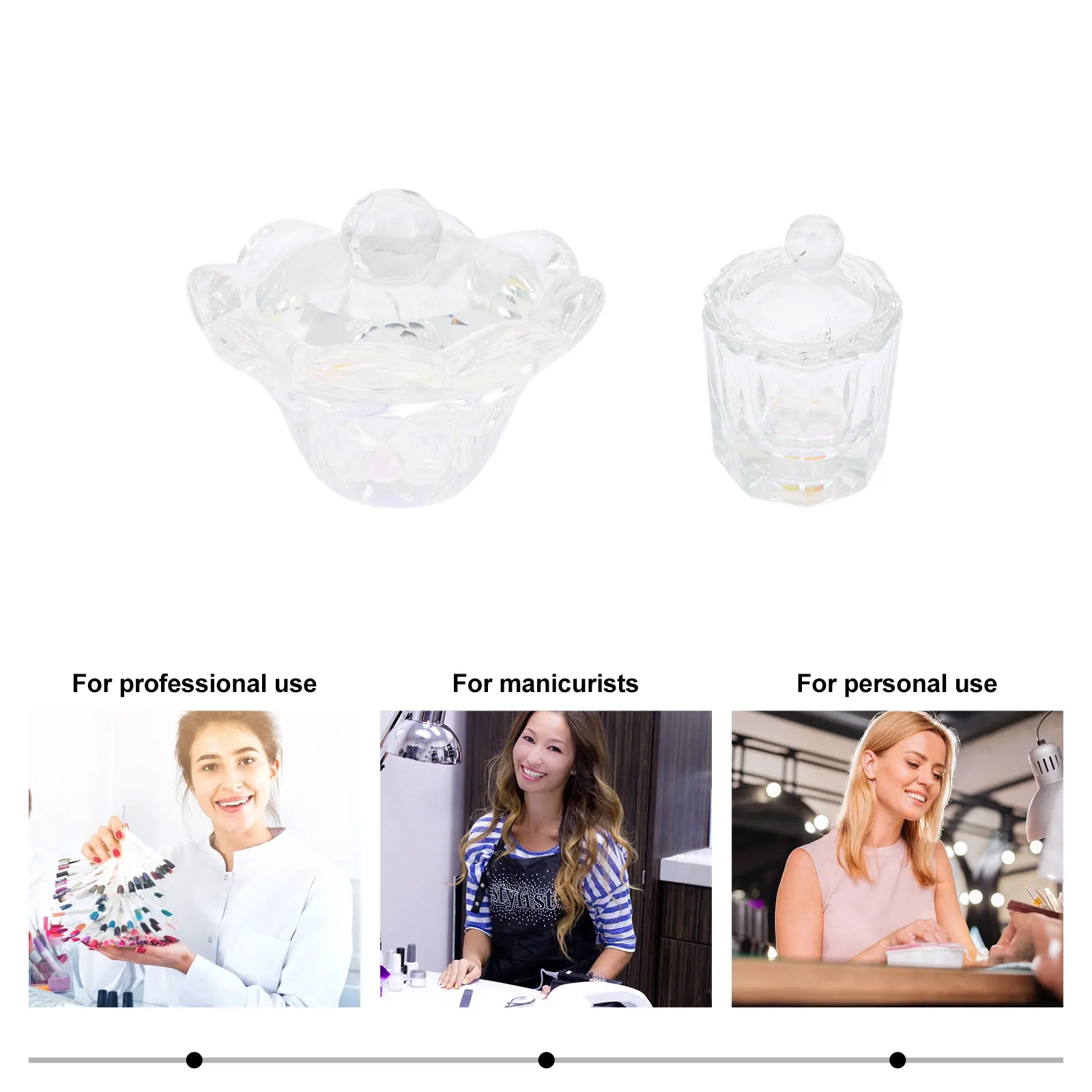 2 قطعة أكواب مانيكير زجاجية كريستالية أنيقة مسمار الفن السائل أصحاب مسحوق خلط مستلزمات صالون الأظافر أكواب مانيكير زجاجية
