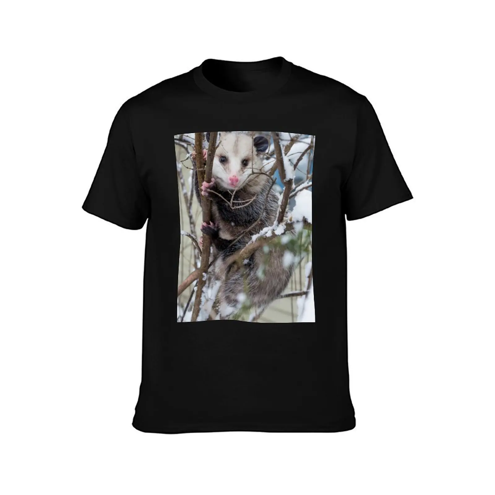 Possum T-Shirt, Summer Casual Cotton Tee, Oversized Streetwear Tops, Vintage Graphic Print, Loose Fit Short Sleeve, 100% Cotton