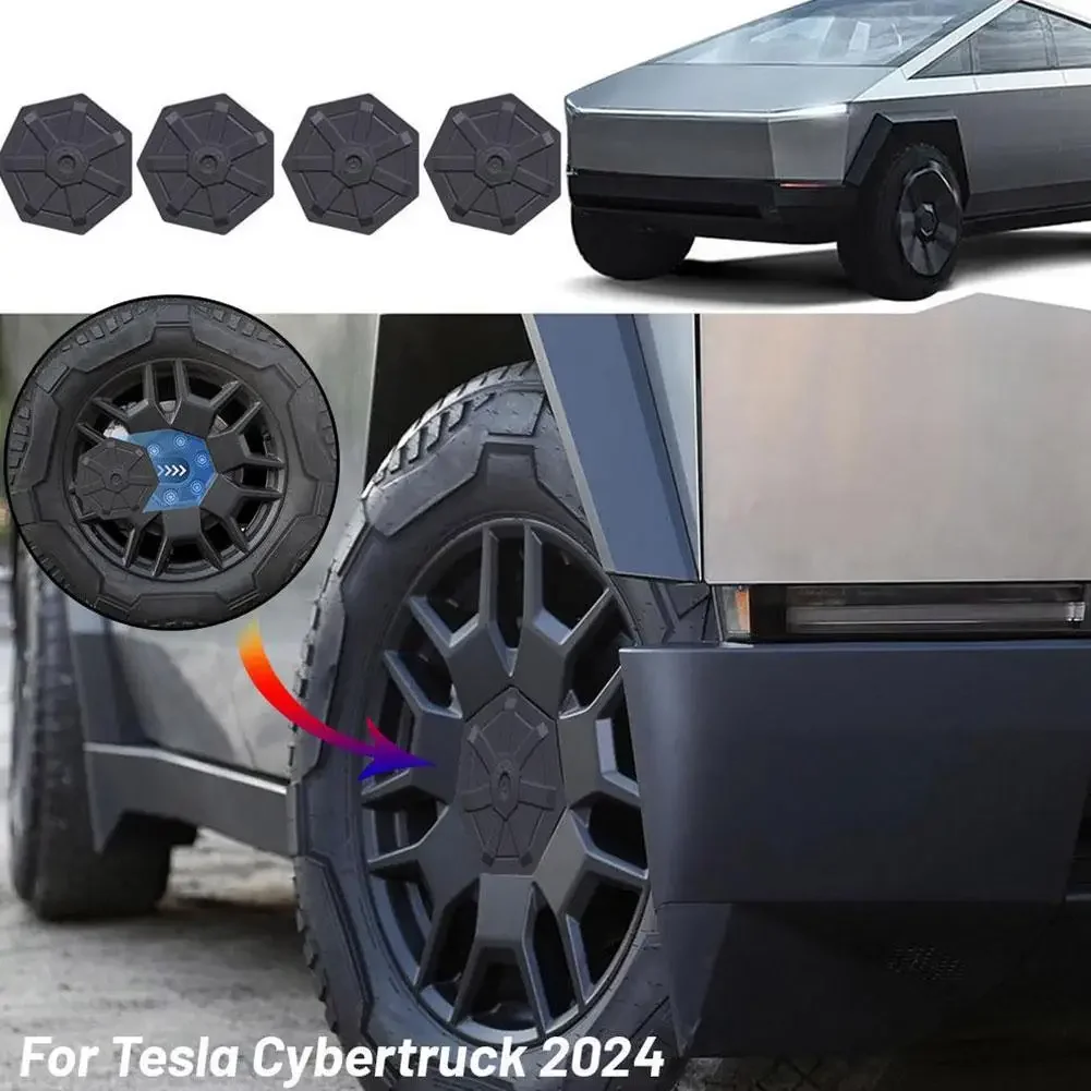 

For Tesla Cybertruck 2024 Hub Caps Center ABS Cover Decoration 4pcs Removable For Cybertruck Modification Kit Anti-Rust Wheel