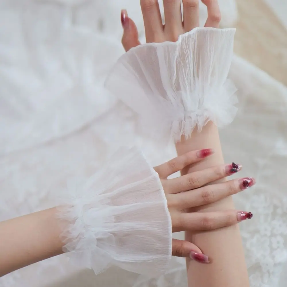New Removable Flared Cuffs Tulle White Fake Cuff Detachable Sleeves Cuffs Photography Props