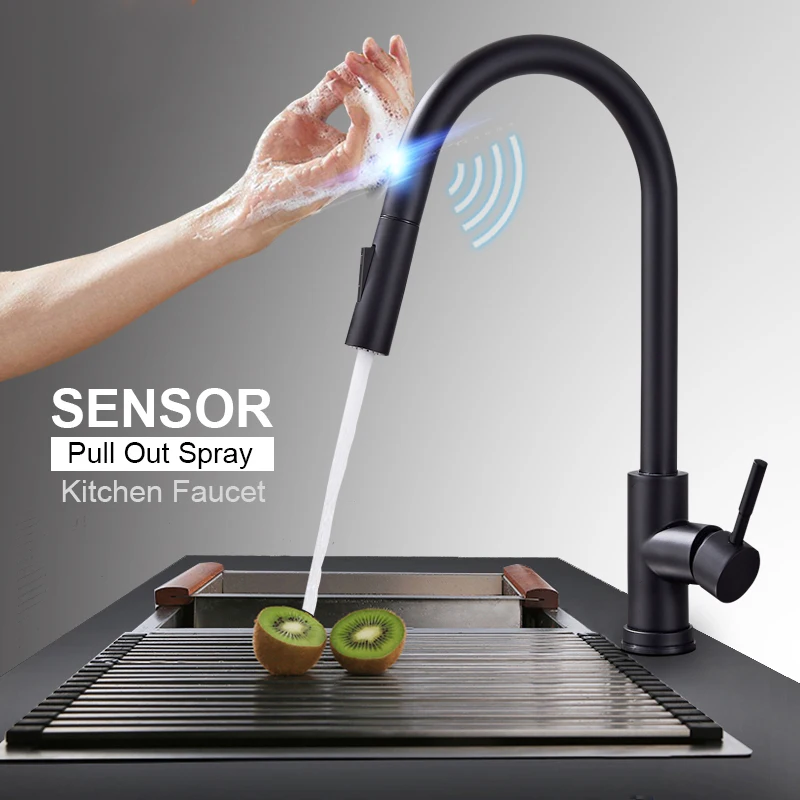 

Pull Out Sensor Black Kitchen Faucet Sensitive Touch Control Faucet Mixer For Kitchen Touch Sensor Kitchen Mixer Tap 1005