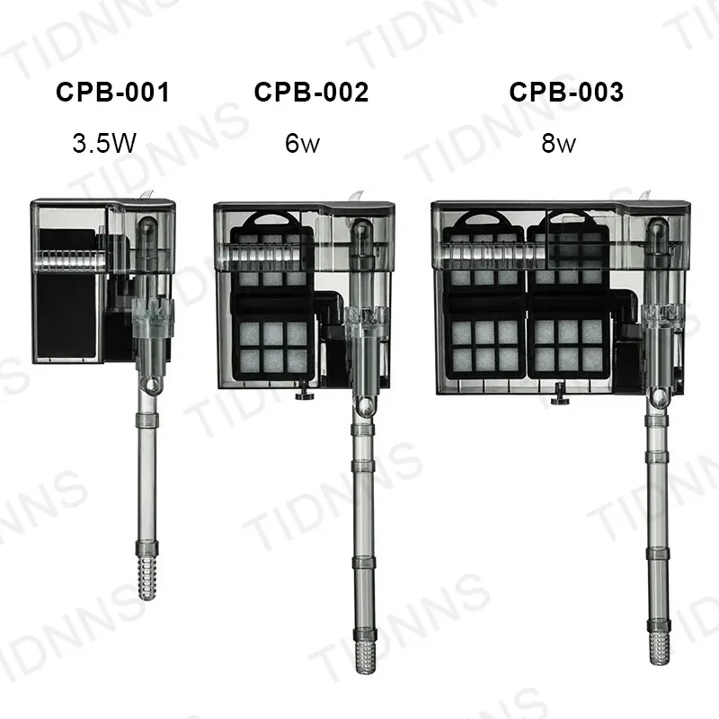 3in1 Aquarium Filter Surface Protein Skimmer 8W Fish Tank Internal Filter Wall Mounted Fresh Water Oil Skimmer 220V