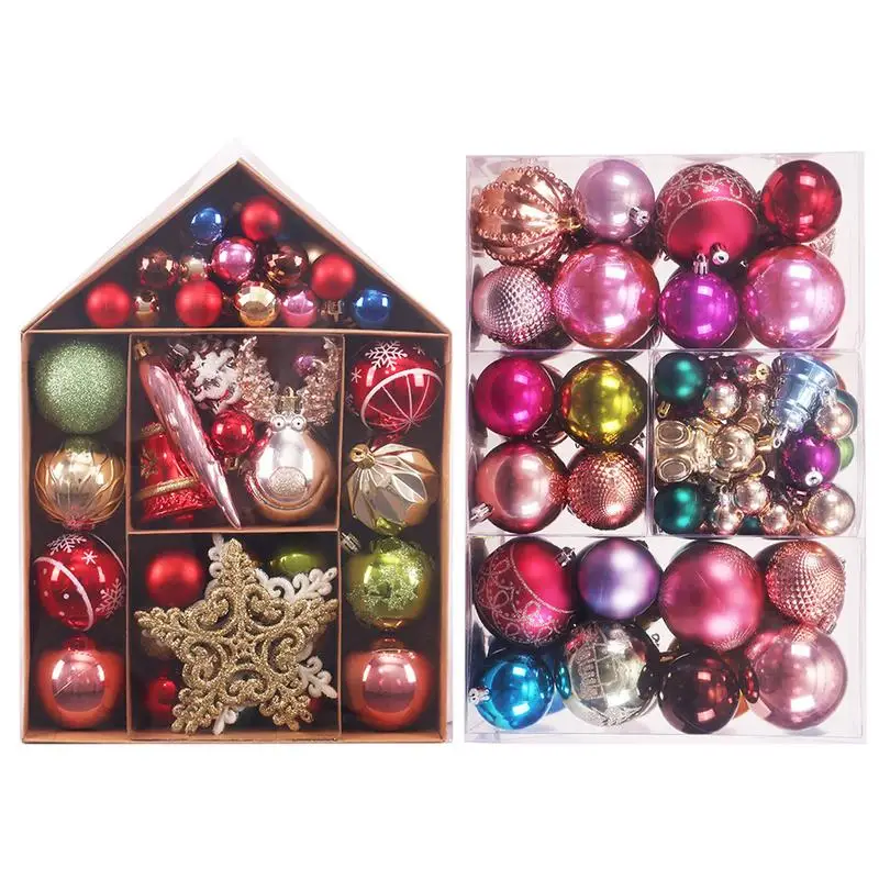 75 pcs Christmas Tree Ornaments Hangable Plated Ball Multifunctional Hangable Christmas Tree Decoration New York 2024