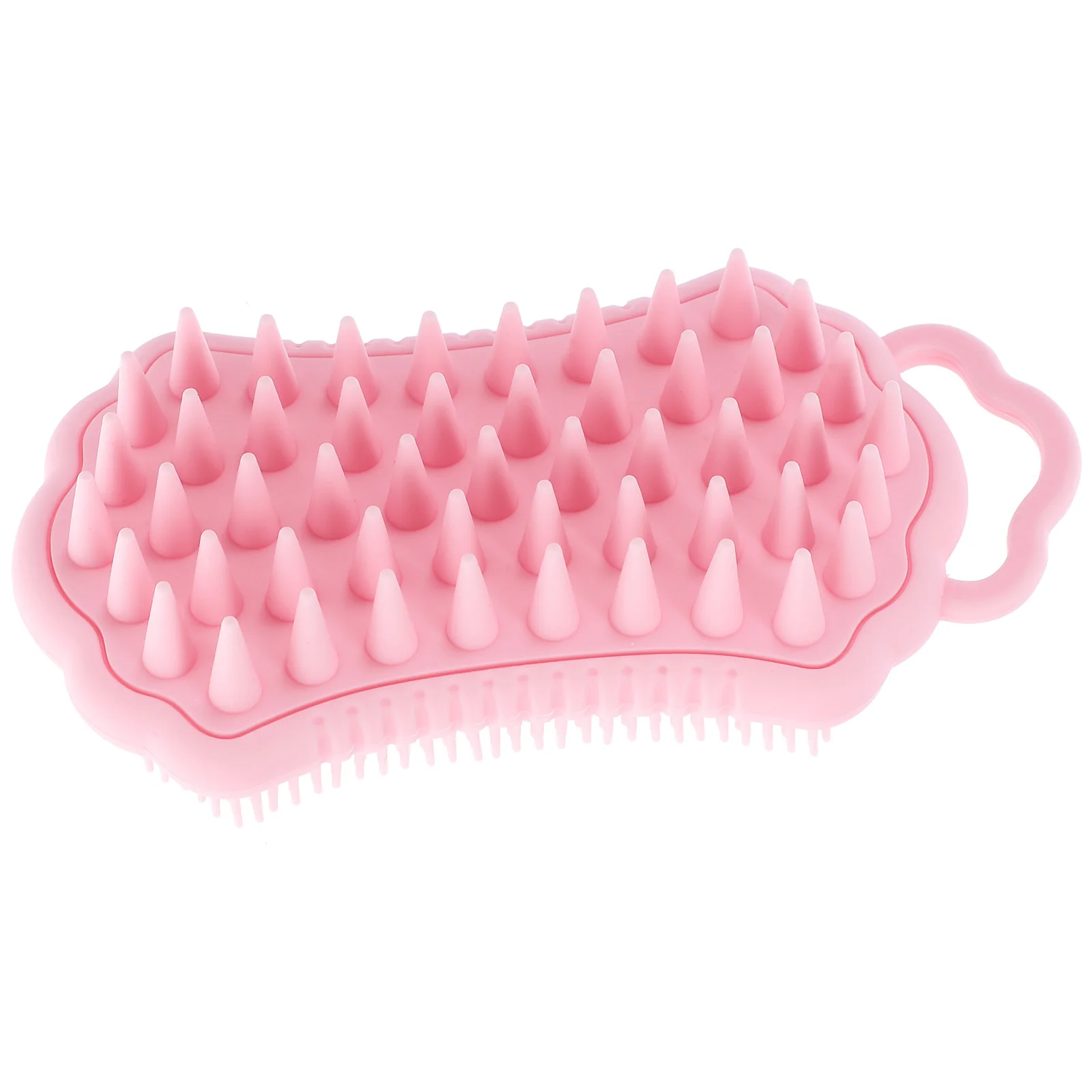 

Silicone Bathing Brush Shower Body Scrubber Gel Massaging Hair Cleansing Head Spa Comb Dual Function Ergonomic Men Women