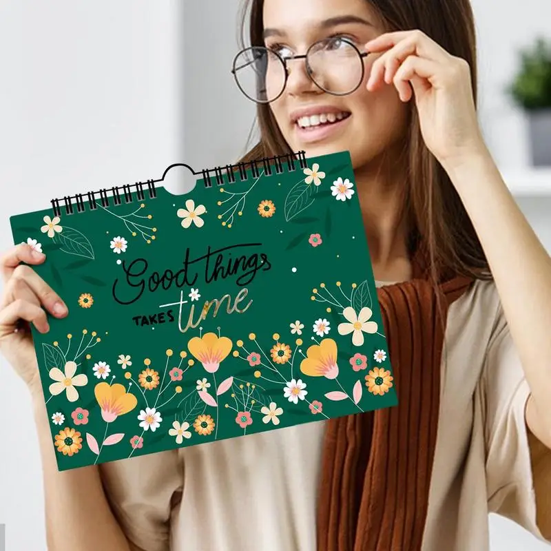 Quaderno Planner con copertina floreale diario di 12 mesi blocco note Agenda Budget Planner programma Organizer cancelleria