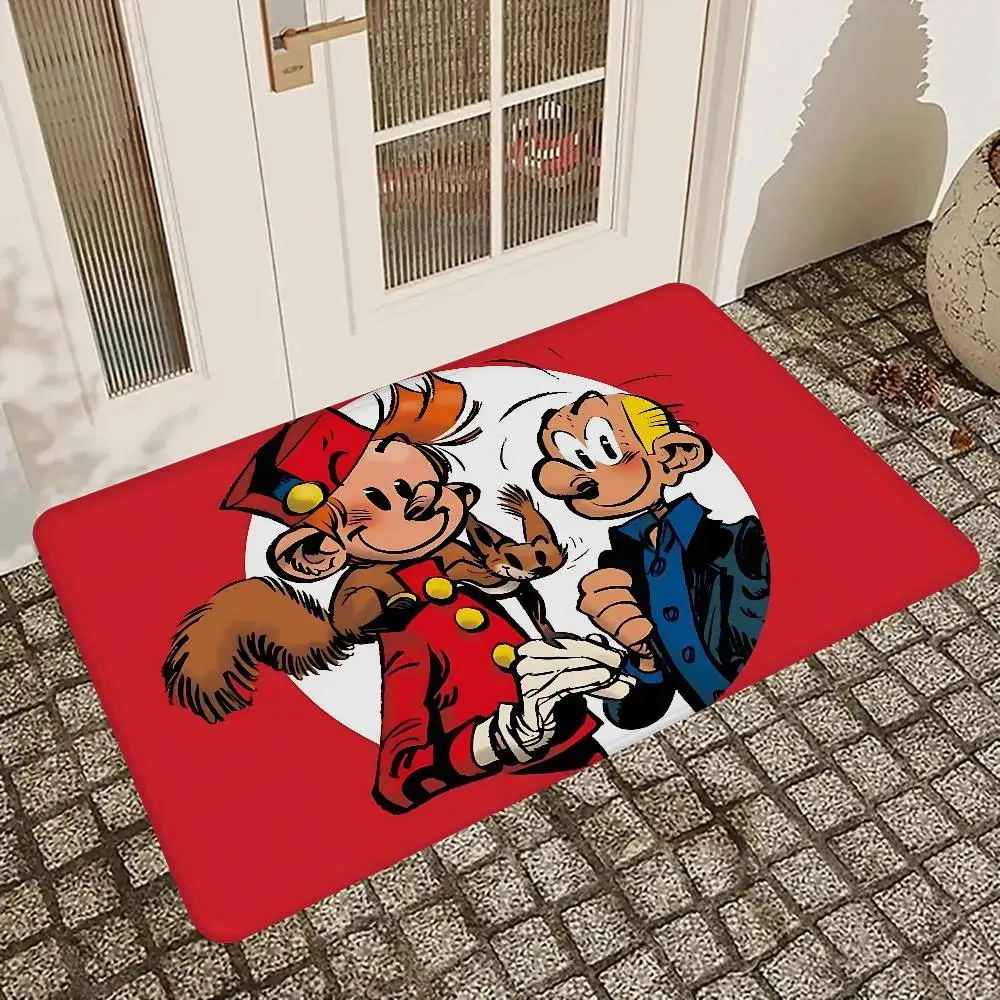 Comic S-Spirou e-et F-Fantasio Kitchen Mat Cheaper Anti-slip Modern Living Room Balcony Printed Modern Home Decor