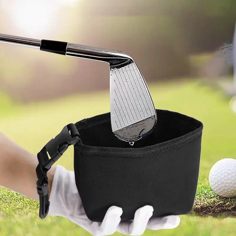 Golf Ball Scrub Bag Leak-Proof Golf Club Wash Bag Golf Club Washer With Detachable Clip Golf Accessories For Club Grooves