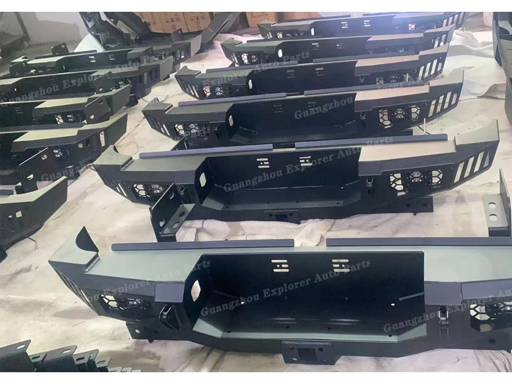 Factory Car Bumper for Hilux Revo Rocco Vigo with Led Light Shackle Car Accessories Steel Rear Bumper Bar