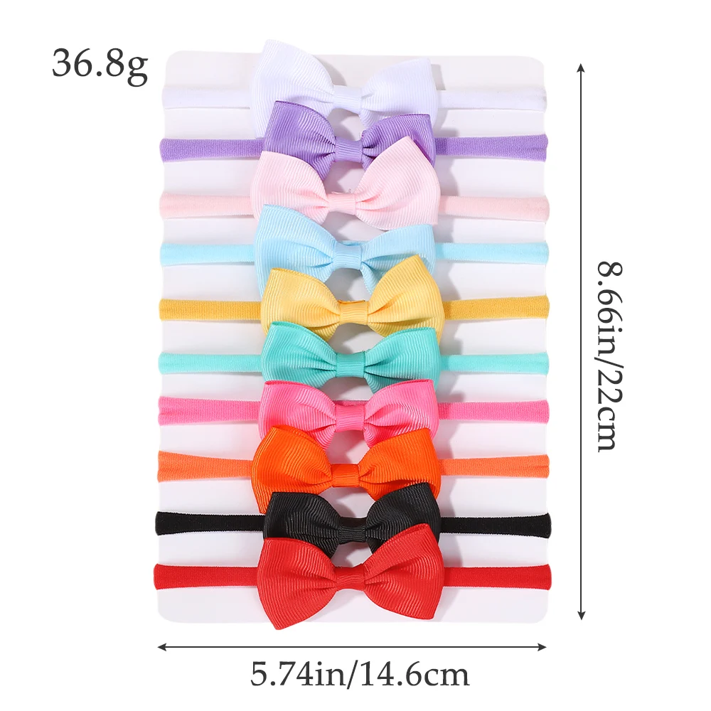 10개/세트 2.7인치 리본 헤어밴드 캐주얼 탄성 헤어밴드 단색 아기 여자아이 리본 매듭 유아 헤어 장식 헤어 액세서리 선물