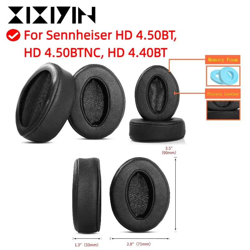 ゼンハイザー HD 4.50BT、HD 4.50BTNC、HD 4.40BT 用交換用プロテインスキンイヤーパッド、スポンジクッションカバー修理部品ヘッドフォン、