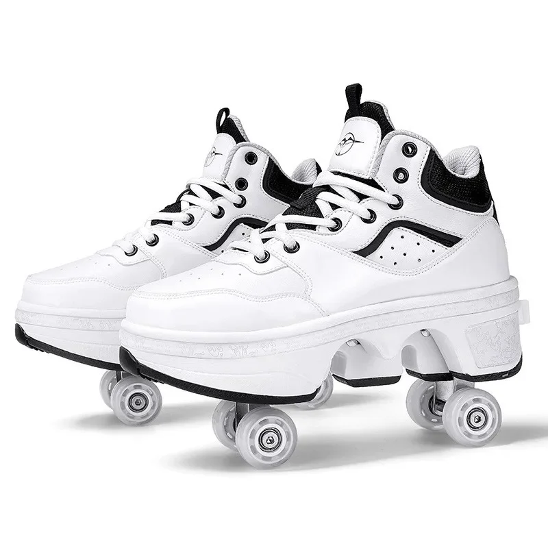 

Deformation Parkour Shoes Size 33-44 Four Wheels Rounds Of Running Shoes Wmen Men Sneakers Unisex Deform Roller Skating 6985