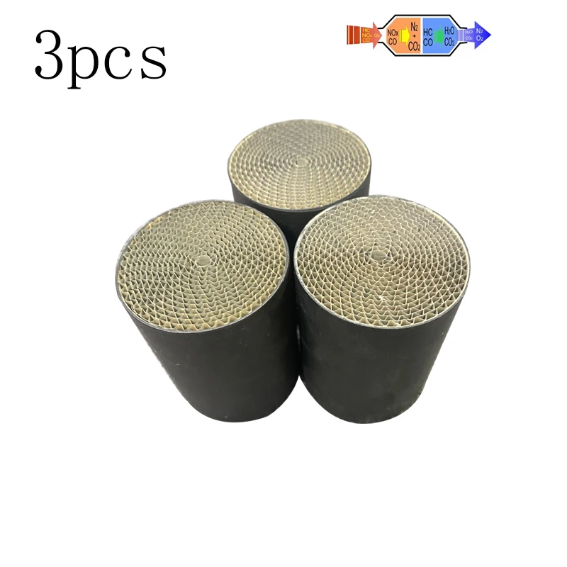 3pcs Motorcycle Catalyst 45-60MM Metal Core Honeycomb Universal 400 CPSI Motorcycle Catalyst