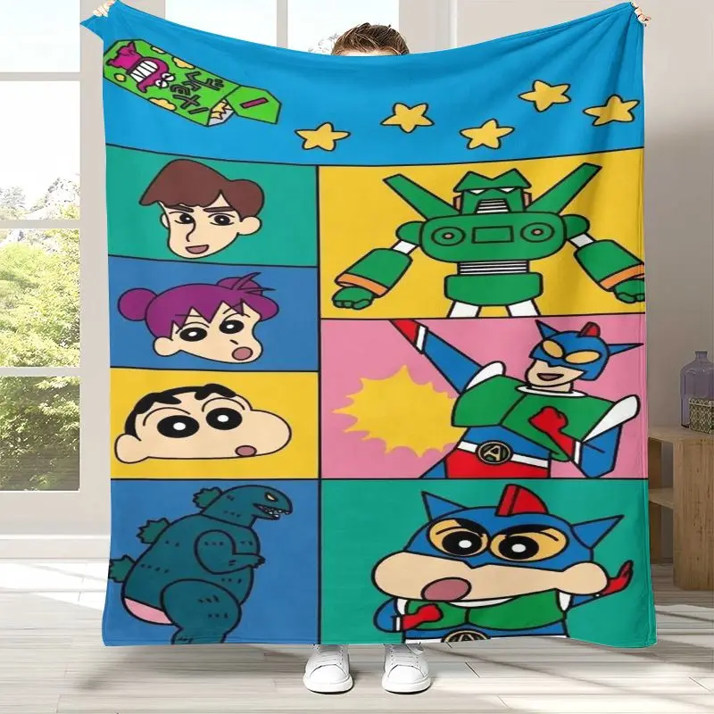Funny C-Crayon Shin-chans Cartoon Soft Flannel Throw Blanket,Cozy Warm Blanket for Bed,Sofa,Living Room,Picnic,Home Decor,Gift