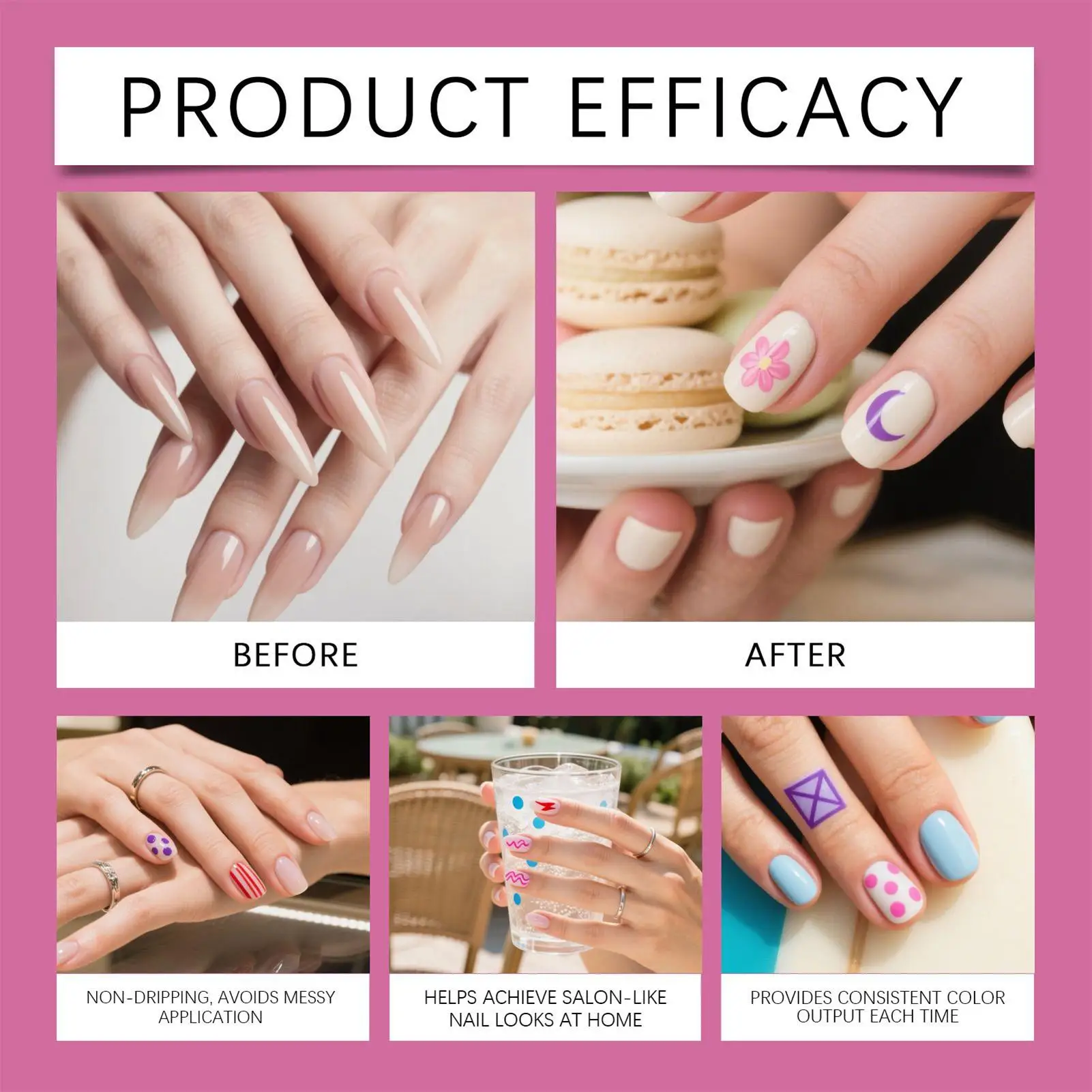 12 Colors 3D Nail Polish Pen Fingernail Drawing Markers Art Graffiti for Women Home Salon Party Formal Wedding Travel