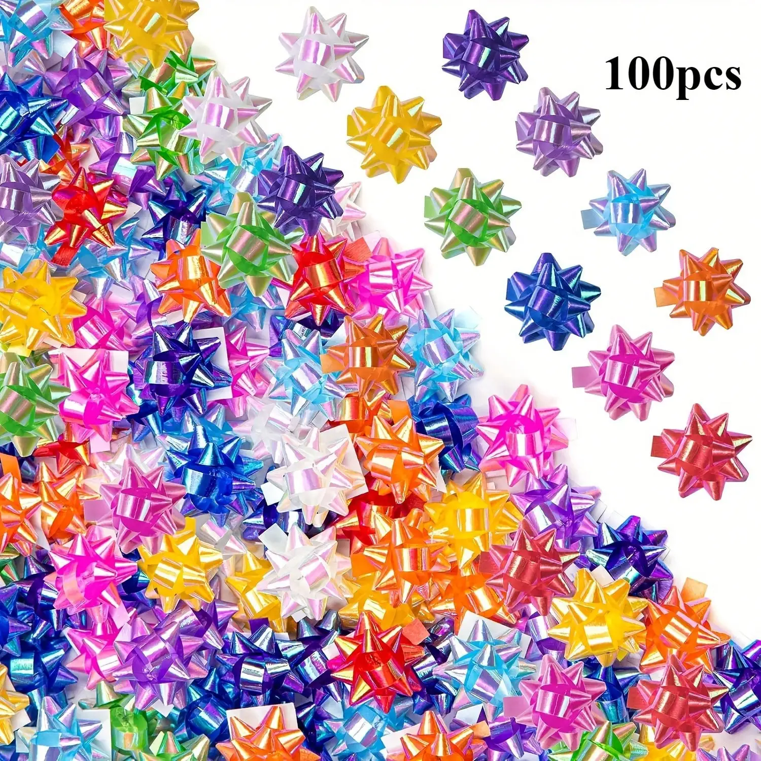 

100 шт./бутылка, мини-бантик для подарочной упаковки, 2,5 см/1 дюйм, блестящий пластиковый бант, на День святого Валентина, дни рождения и свадьбы