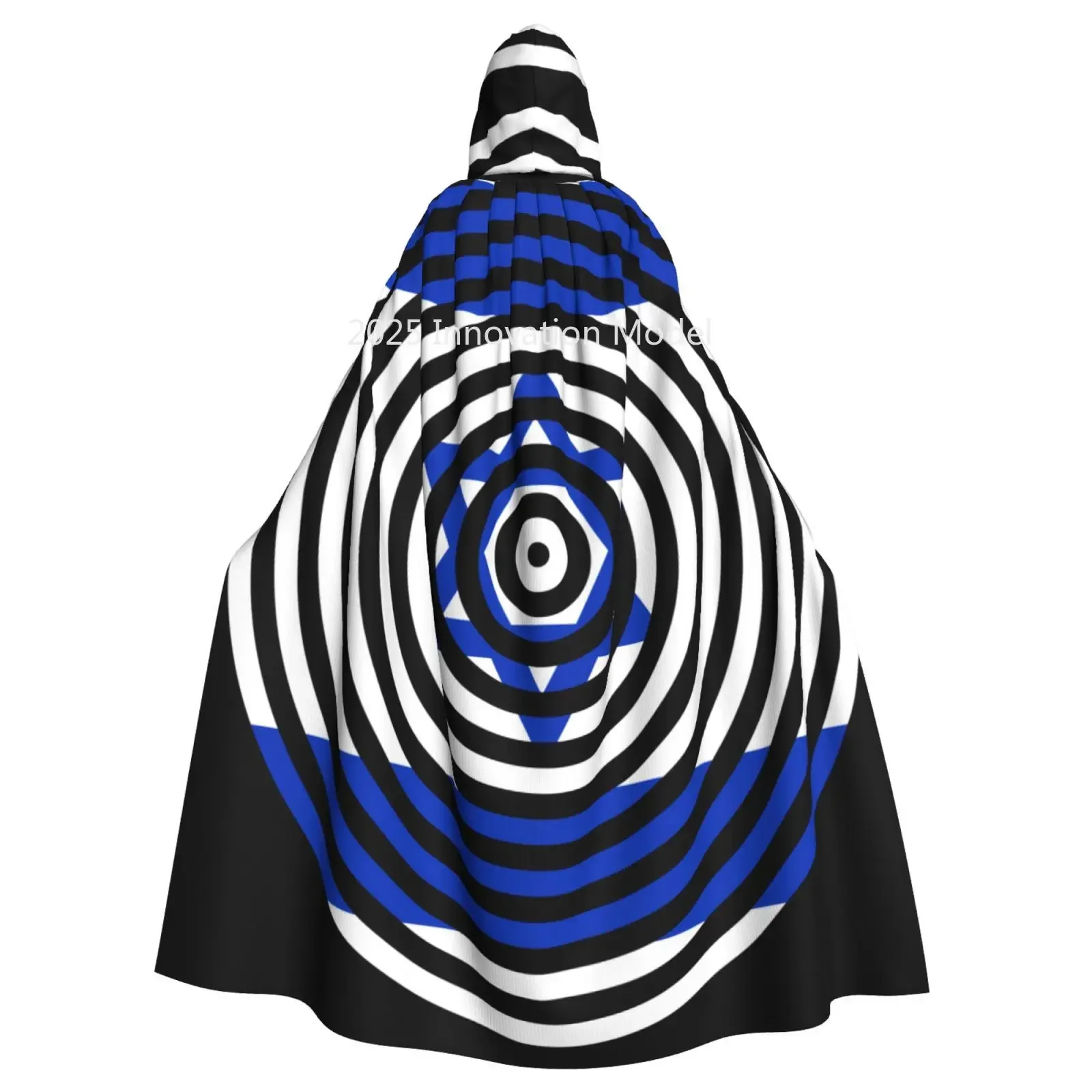 علم إسرائيل مقنعين عباءة البوليستر للجنسين الساحرة كيب زي للجنسين أزياء مصاص دماء زي الهالوين التأثيري #2