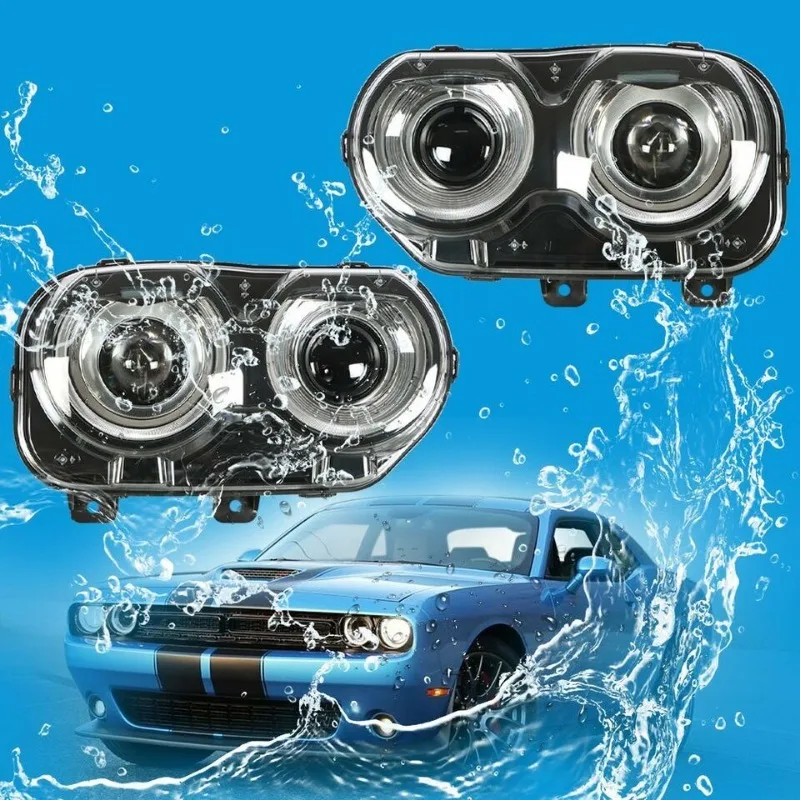 Rakitan lampu depan untuk 2015-2021 lampu depan Dodge Challenger lampu depan sisi kiri + kanan 68174064AF 68174065AF