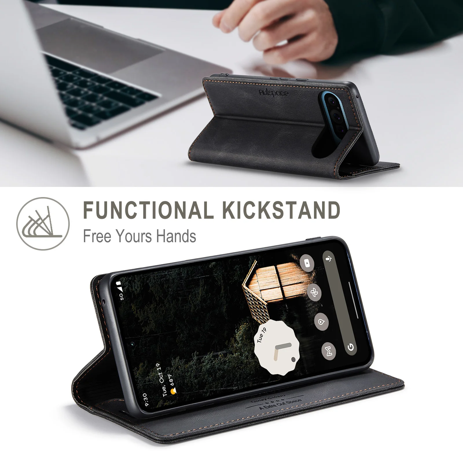 حافظة جلدية مغناطيسية فاخرة لهاتف جوجل بيكسل 9 10 ProXL 9A 8A 7A محفظة أعمال قابلة للطي فتحة للبطاقات غطاء لبيكسل 8 9 10 Pro #2