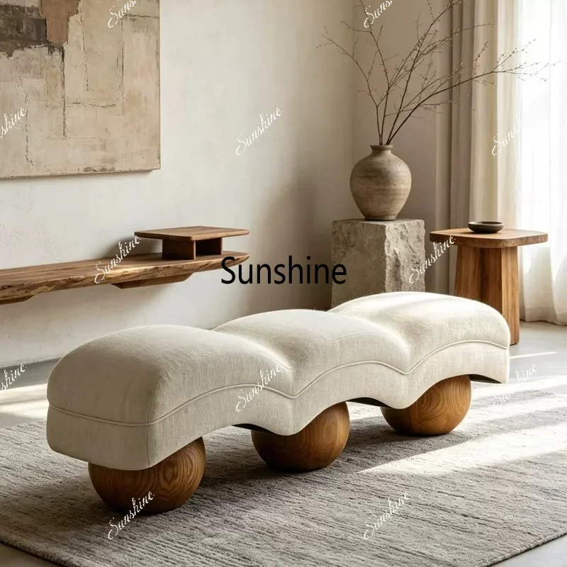 Modern Sail Stool Bedroom Solid Wood Bench Cloakroom Sofa StoolTJ
