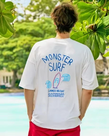 

Brand Surfing Summer New Trend Sports Men's and Women's Printed Cotton Short Sleeve T-Shirt Men Sleepwear