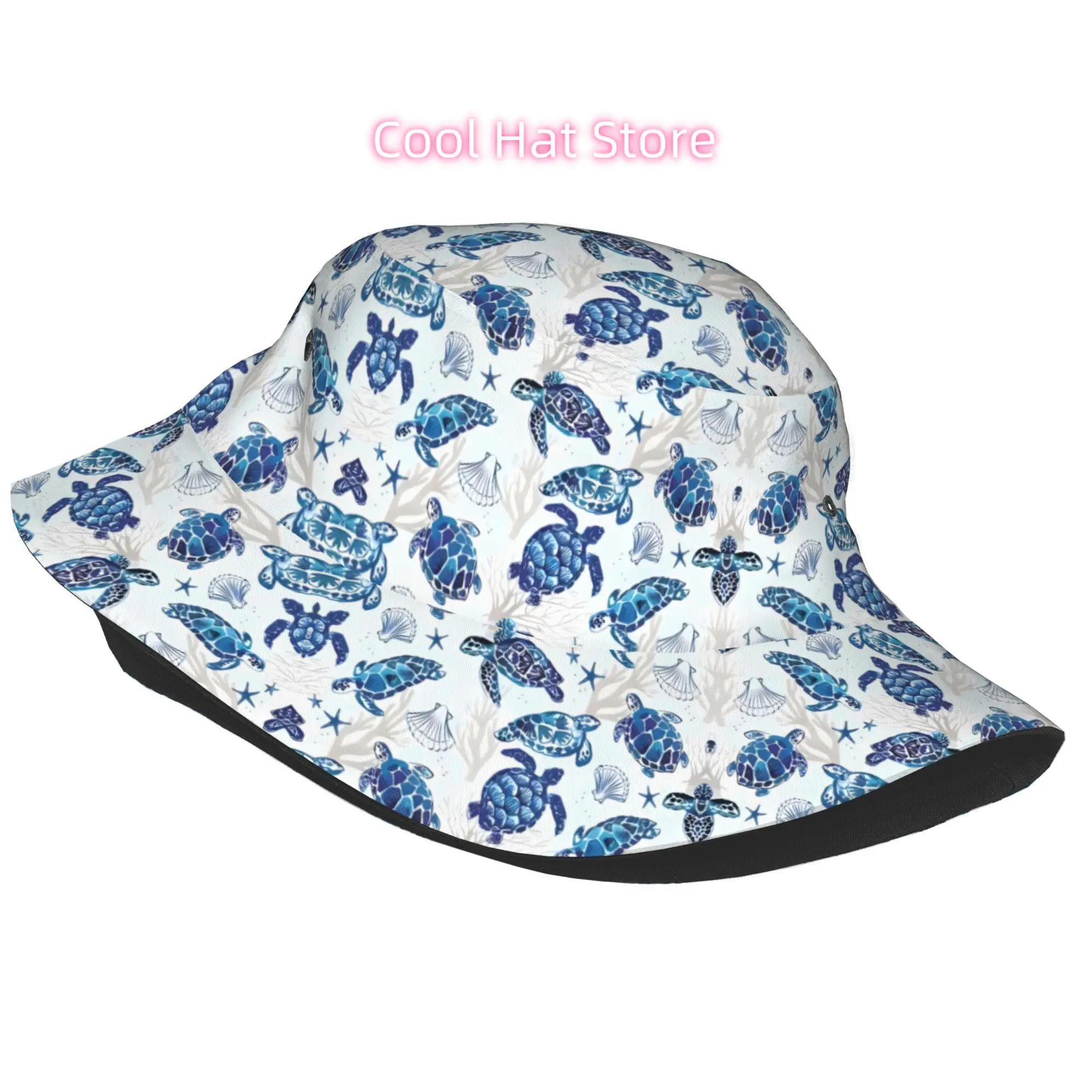 1pc, Turtle Shell Printed Fisherman Hats, Men's and Women's Bucket Hat Casual Outdoor Sun Hat for Parties Travel.