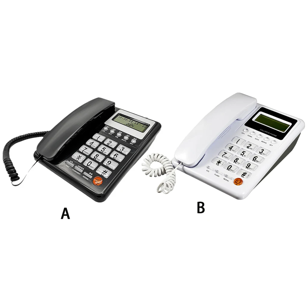 ABS Desk Corded Telephone With Display View Time And Date For Efficient Office Communication Corded Landline Phone