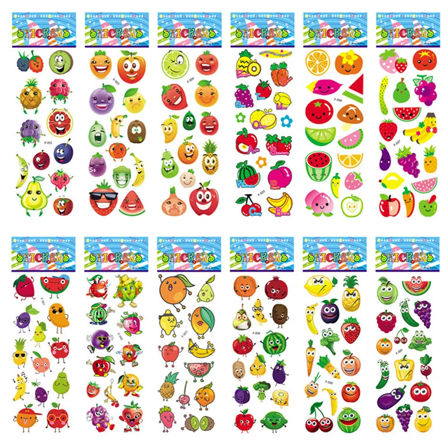 5 Blatt Kinderaufkleber, bauschige Aufkleber für Kinder, Geburtstag, Weihnachten, Neujahr, Geschenk für Mädchen, Jungen, Scrapbooking, Cartoon-Aufkleber – Detail 6