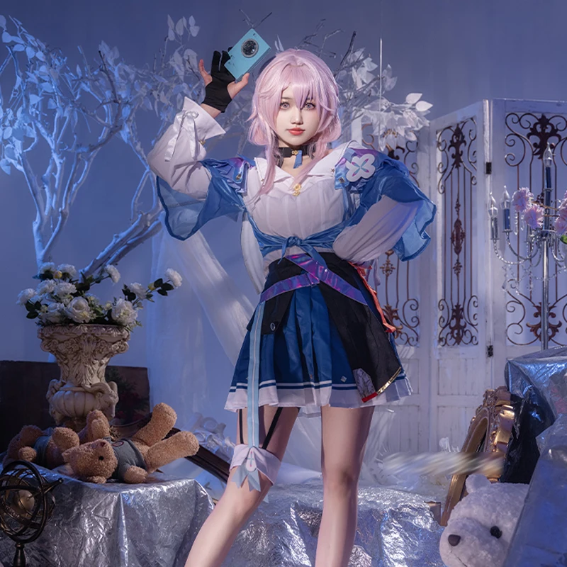 March 7th Cosplay for New Game Honkai Star Rail Starlight Blue Gradient dress Female Uniform Costume A