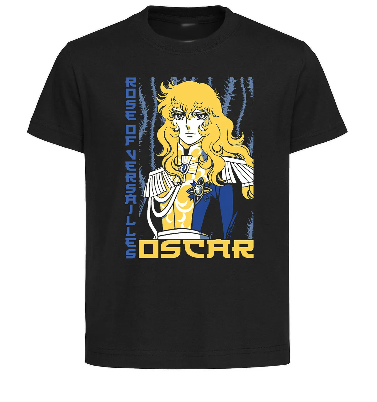 T-Shirt Unisex Black Japanese Style - Rose of Versailles - Oscar François de Jarjayes SA1125