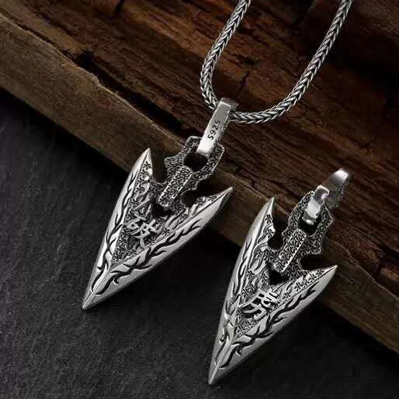 BOCAI S925 Sterling Silver Charms Pendants for Women Men New Fashion Creative Retro Arrow Amulet Jewelry Wholesale