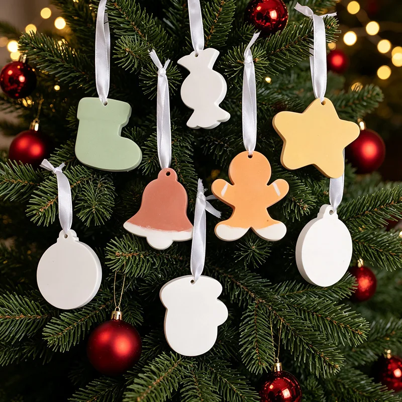 Christmas Silicone Mold 8-Cavity Cute Snowman Reindeer Candy Cane Shapes Resin Mold For Diy Pottery And Resin Casting Pendant