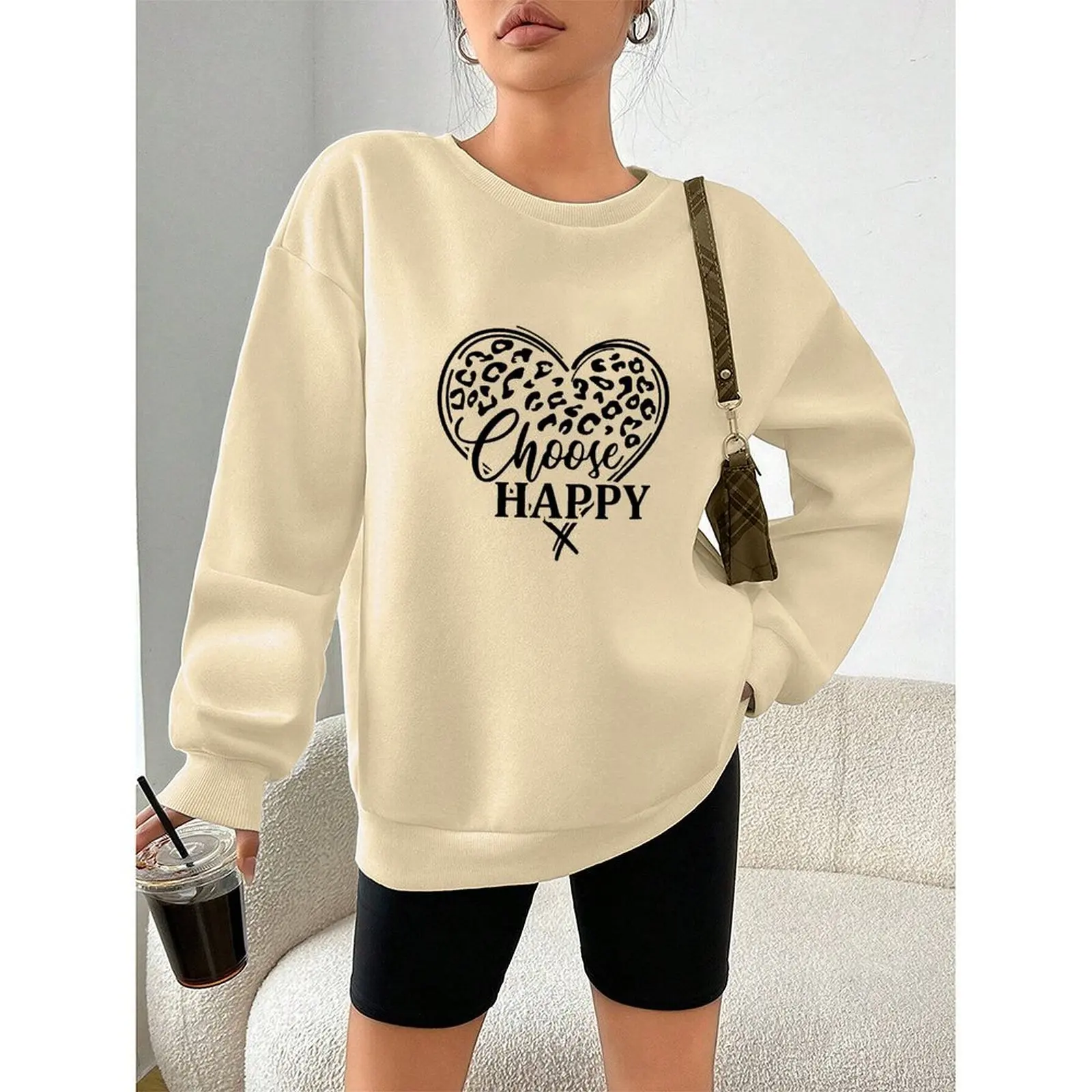 

Holiday Outfit Casual Velvet Long Sleeve Casual Round Neck Sweater Autumn Fashion XL Black Autumn Winter Style