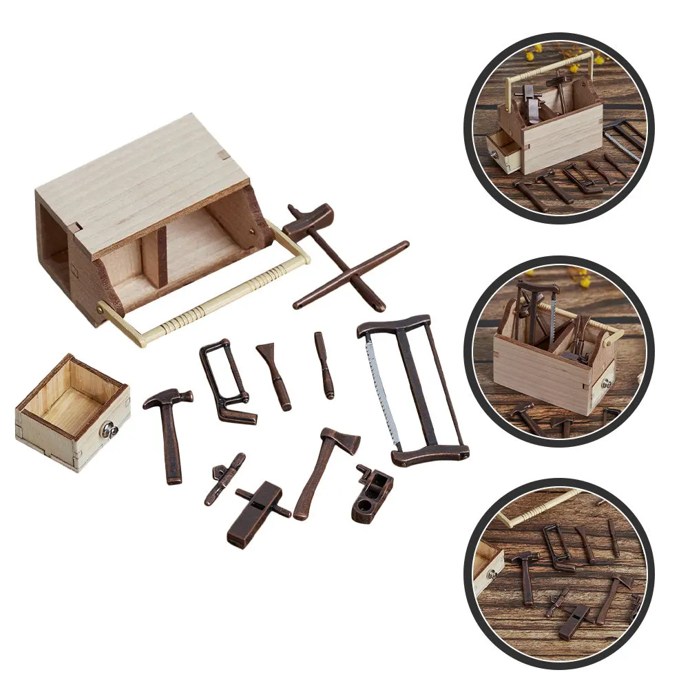 

1Set Miniature Tool Cabinet Decor for Micro House Bedroom Dining Room Vivid Detail Natural Texture Desktop Photography Props