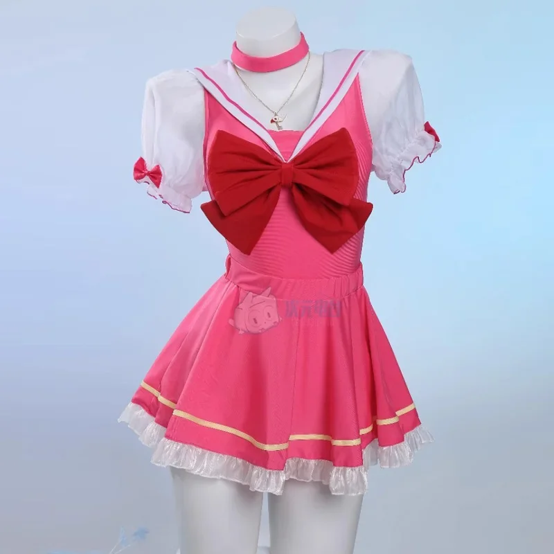 アニメカードキャプターさくらコスプレ衣装女性のセクシーな水着ドレスかわいい腹カバー入浴ビーチビキニスーツハロウィン衣装