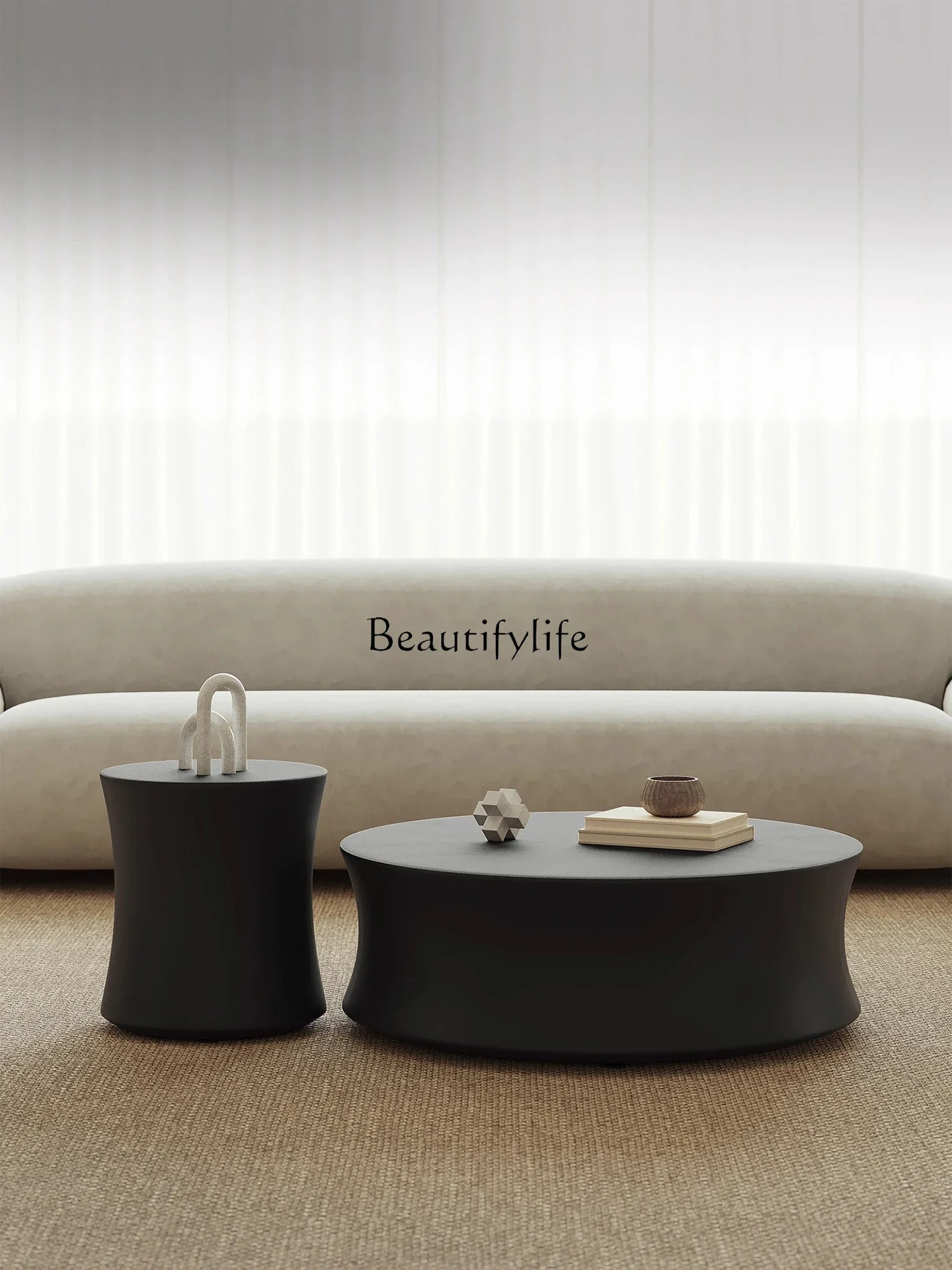 

yj21 Italian light luxury round coffee table living room household small apartment