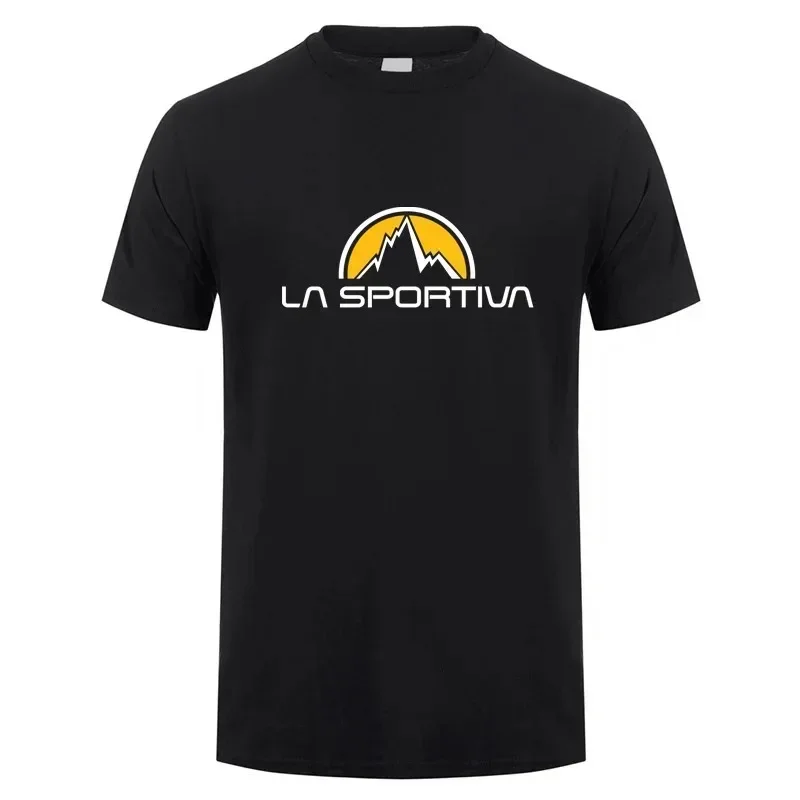 Camiseta de La Sportiva para hombre, camisa de manga corta de algodón, divertida, a La moda, Verano