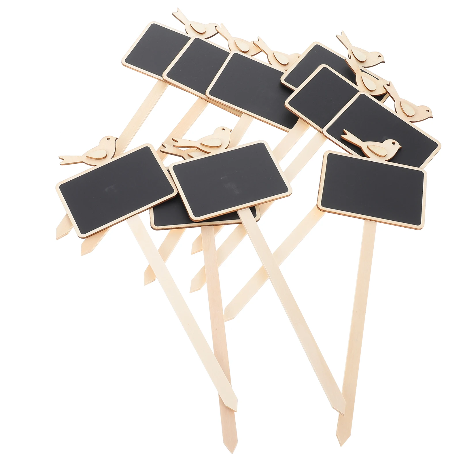 

20 Pcs Mini Chalkboard Picks Birds Flowers Decor Tabletop Signs Message Board Garden Home Display Notice Items Blackboard