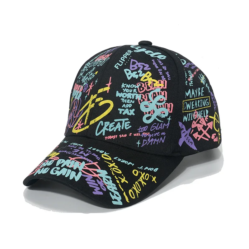 Fashion Unisex Graffiti printing Baseball Cap Men Women Outdoor Cotton Casquatte Hat Summer Adjustable Sun Hats Hip Hop Gorras