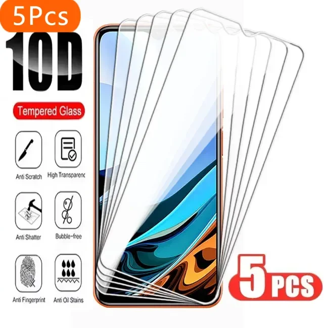 

5Pcs Tempered Glass For Xiaomi Redmi Note 8 9 Pro Max 9S 8T 9T Screen Protector For Redmi A1 A2 Plus 8A 9A 9T 9C NFC Glass Film