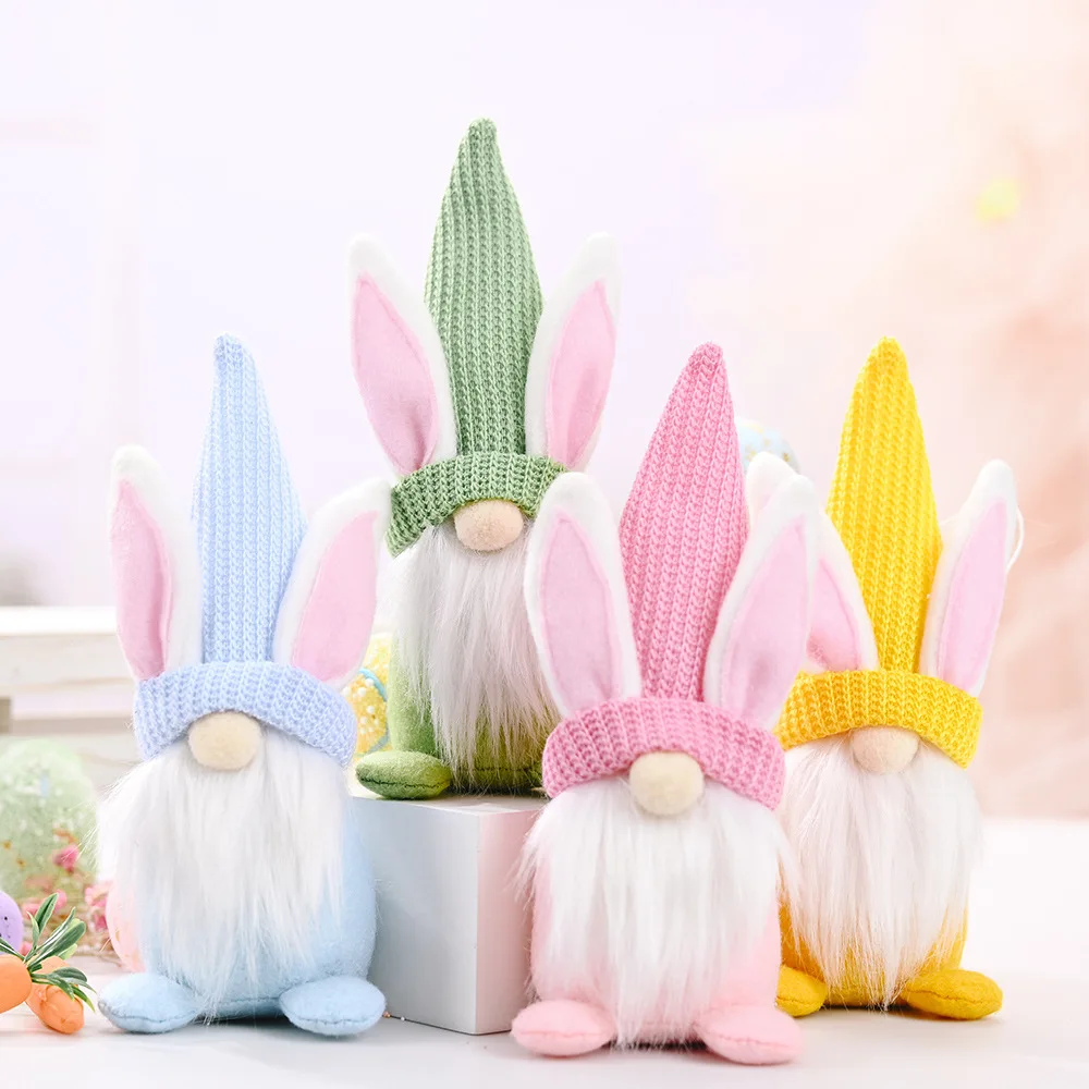 Easter Rabbit Dwarf Doll Cute Gnome Doll for Home Party Desktop Decoration Easter Ornaments Kids Gifts