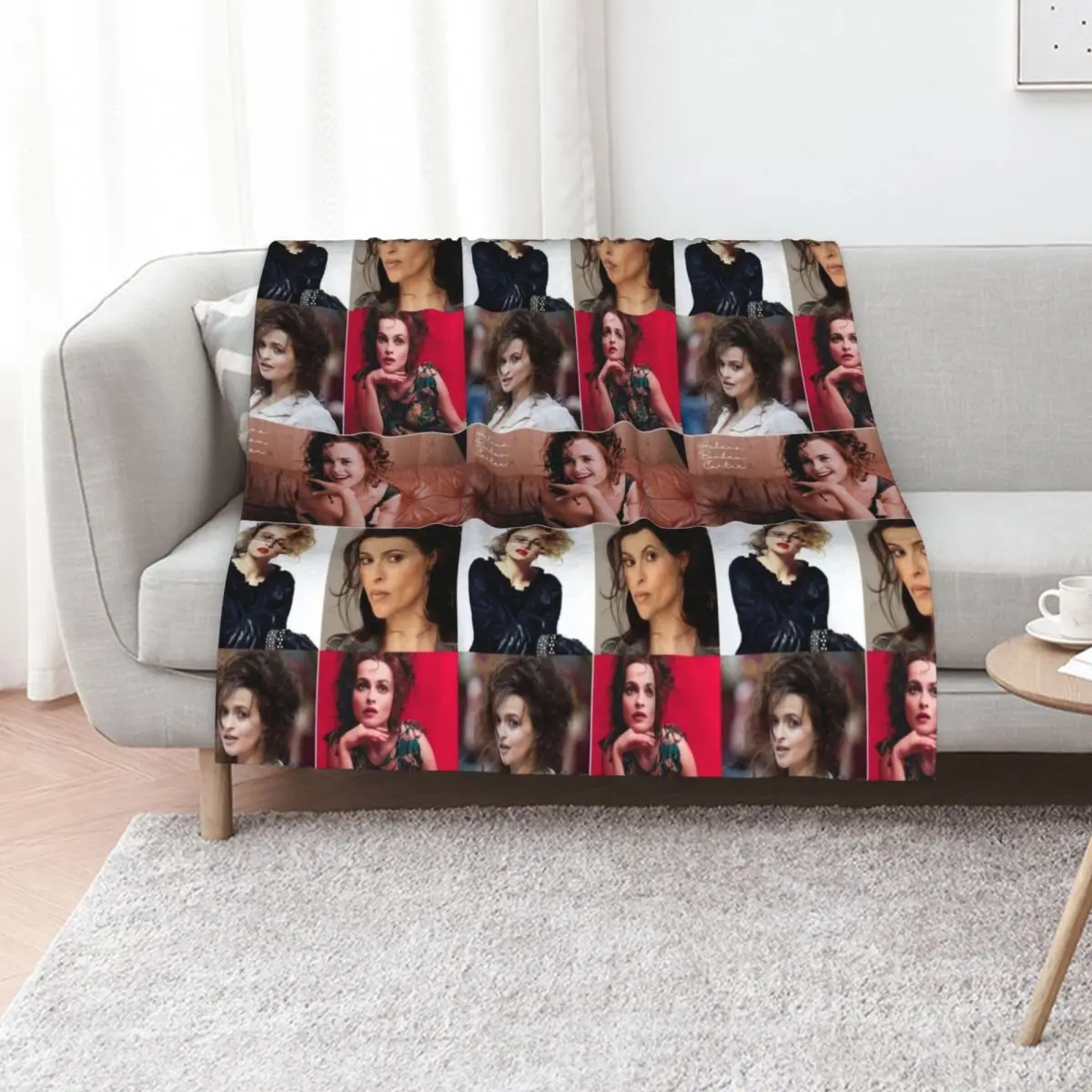 Helena Bonham Carter English actress Fan Made Photo Collage - 1 Throw Blanket Furrys Designers heavy to sleep Blankets