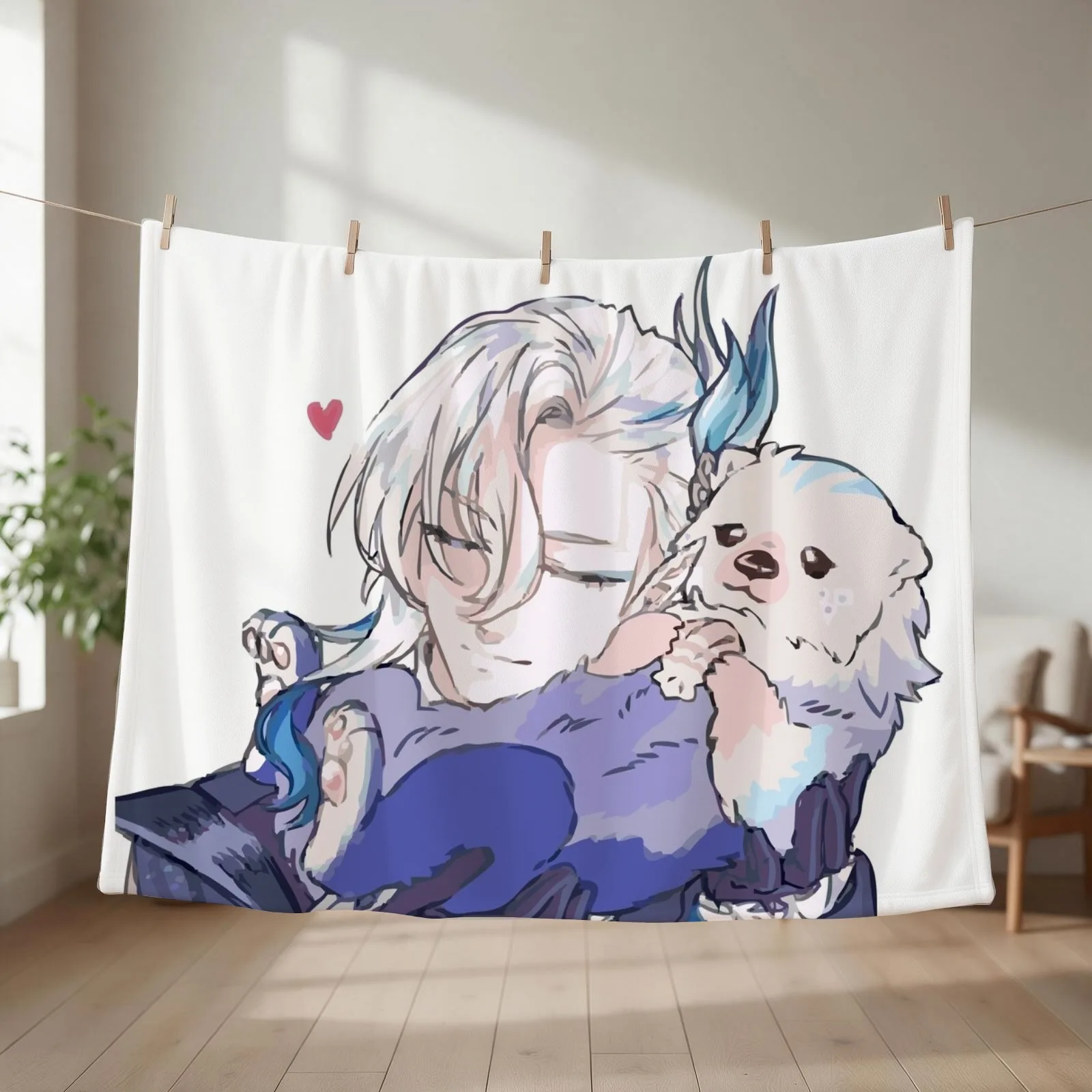 Neuvillette witj otter Throw Blanket couch cozy soft plush fuzzy picnic outdoor blanket