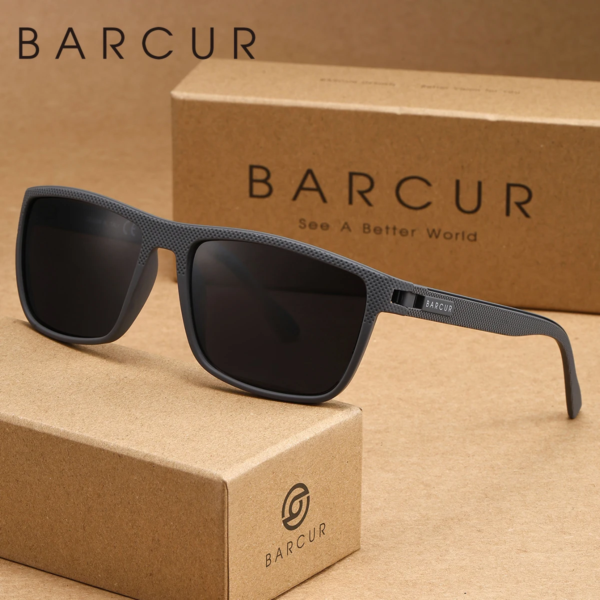 

BARCUR мужские поляризационные солнцезащитные очки для рыбалки, кемпинга, модные украшения, квадратная оправа, женские очки для отдыха и вечеринки, уменьшающие УФ-блики