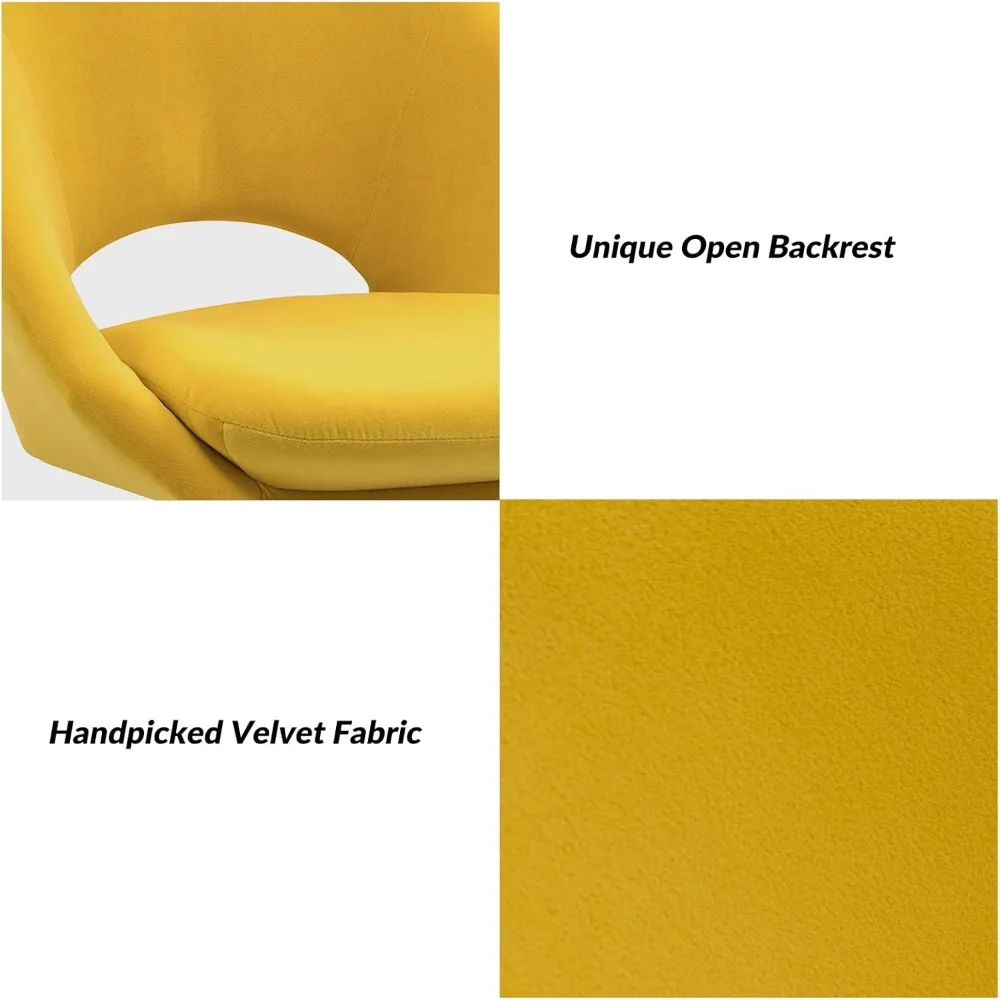 كرسي مكتب مخملي حديث من TINA'S HOME مع دوار قابل للتعديل، مكتب منجد مريح مع ظهر مفتوح، صغير لطيف لغرفة المعيشة #6