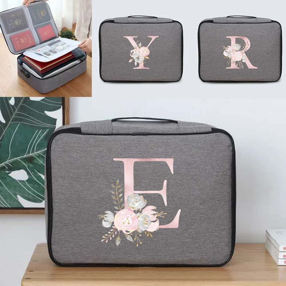 Large Document Storage Tote File Lockbox Folder Passport Holder Password Lock Privacy Stuff Lockable Flower Letters Organizer