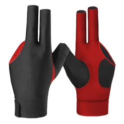 1PCS Billiards Glove Left Hand Three Finger Snooker Glove Non-Slip Stickers Elasticity Billiards Cue Training Gloves Accessories