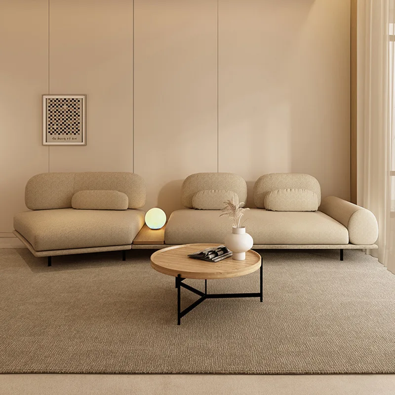 

# Large Apartment Living Room Sofa Set Light Luxury Cotton Linen Fabric Functional