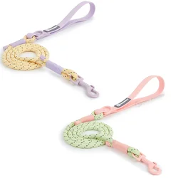 Nuovo guinzaglio riflettente per cani guinzaglio per animali domestici con manico in PVC confortevole corda rotonda per cani in Nylon resistente colori alla moda guinzagli per cani