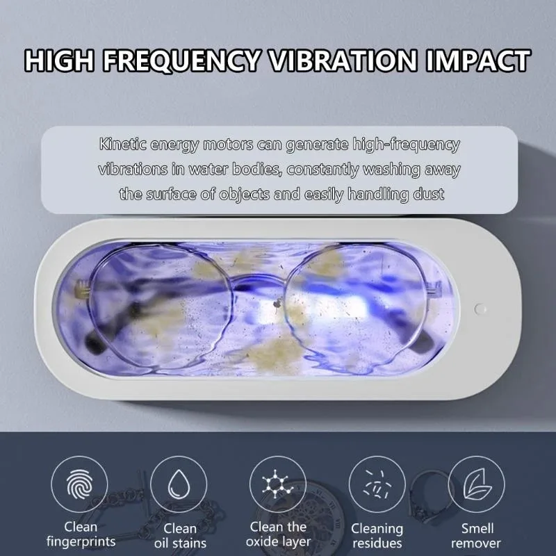 J0MB Portable Ultrasonic Cleaning Machine for Eyewear Jewelry and Dental Appliances